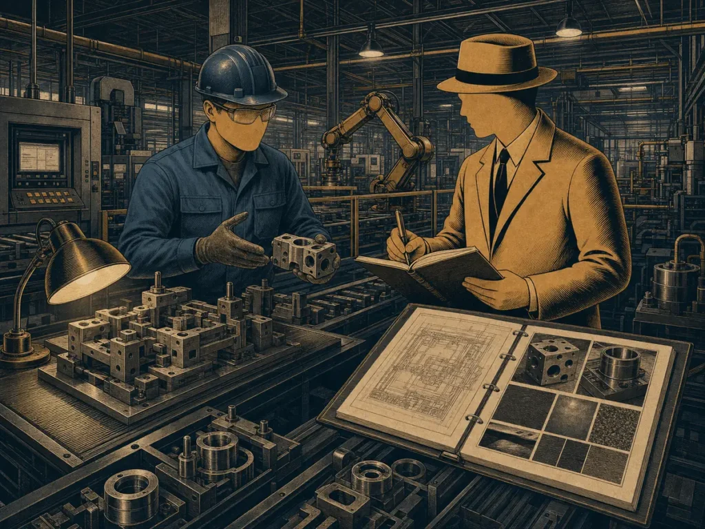 The Factory Investigator documenting a plant engineer's process demonstration for technical buyer content