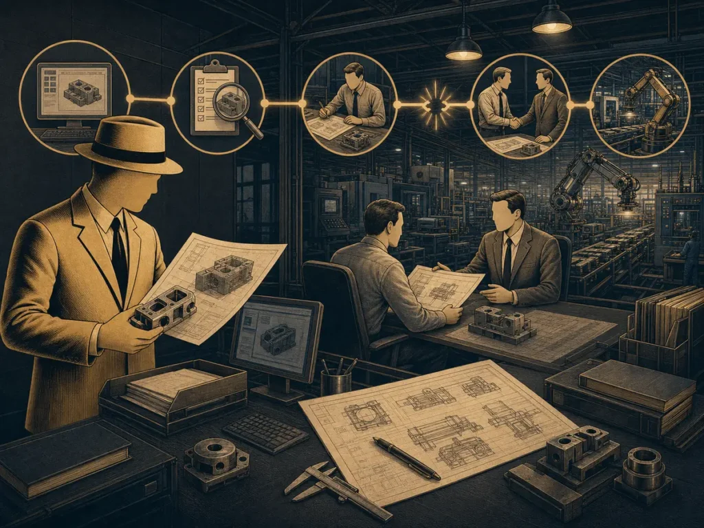 The Factory Investigator tracing a drawing-led RFQ through qualification and estimator handoff