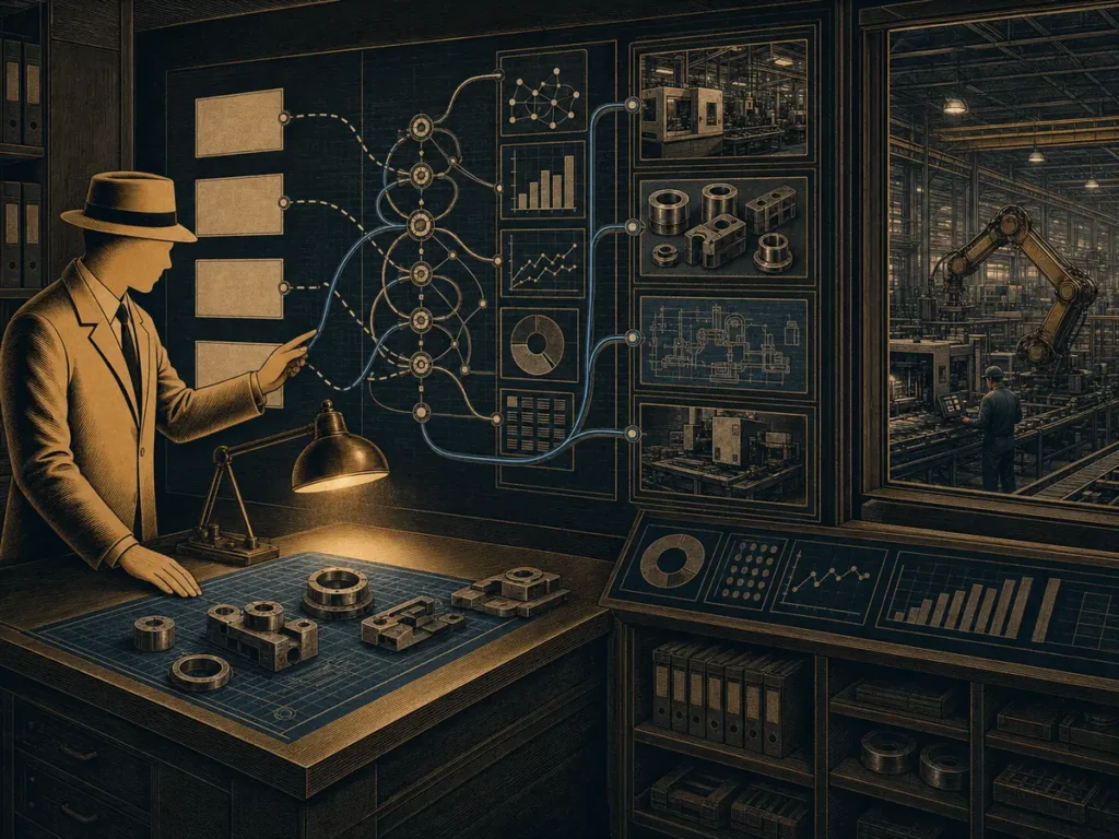 The Factory Investigator tracing search and AI visibility from industrial buyer questions to verified capability evidence