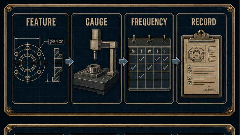 Precision CNC inspection plan mapping setup checks, in-process measurement, first article, sampling, and final release