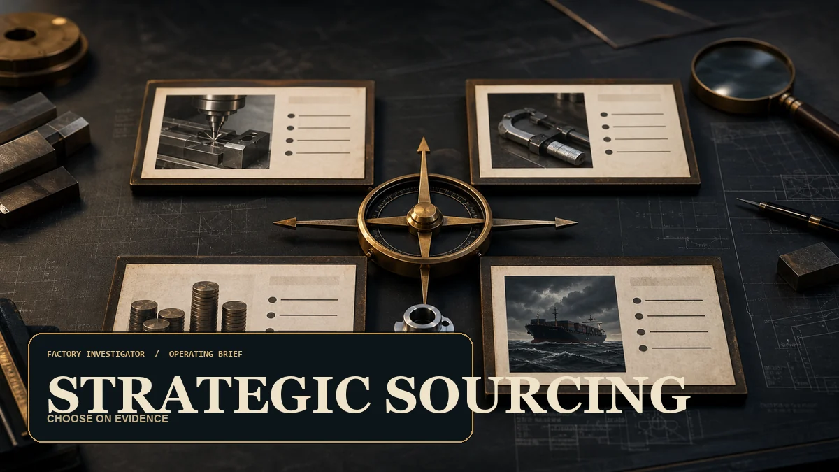 Strategic sourcing team comparing supplier capability, quality, total cost, capacity, and risk evidence